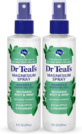 Dr Teal's Magnesium Eucalyptus Spray with Natural Dead Sea Salt, 8 fl oz (Pack of 2)