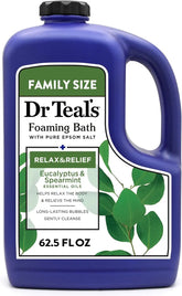 Dr Teal's Foaming Bath with Pure Epsom Salt, Relax & Relief with Eucalyptus & Spearmint, 62.5 fl oz