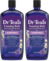 Dr Teal's Foaming Bath with Pure Epsom Salt, Sleep Blend with Melatonin, Lavender & Chamomile Essential Oils, 68 Fl Oz,2 Count (Pack of 6)