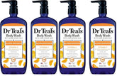 Dr Teal's Body Wash with Pure Epsom Salt, Glow & Radiance with Vitamin C & Citrus Essential Oils, 24oz (Pack of 4)