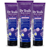 Dr Teal's Sleep Body Lotion, 24-Hour Moisture, with Melatonin, Lavender & Chamomile Essential Oils, 8 fl oz (Pack of 3)
