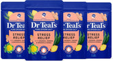 Dr Teal's Epsom Salt Magnesium Soak, Salt Stress Relief with Ginseng & Ginger Essential Oils, 3 lbs (Pack of 4)