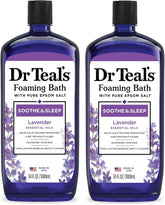 Dr Teal's Foaming Bath with Pure Epsom Salt, Soothe & Sleep with Lavender, 34 fl oz (Pack of 2)