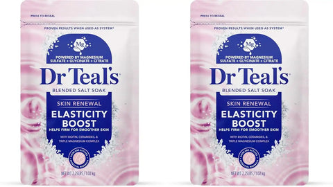 Dr Teal's Skin Renewal Elasticity Boost Blended Salt Soak, 2.25 lb (Pack of 2)