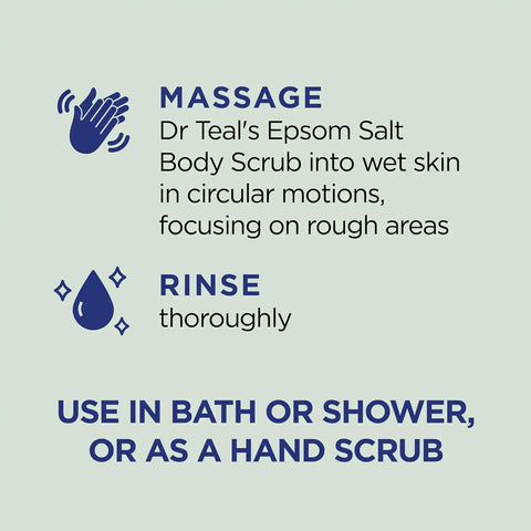 Dr Teal's Pure Epsom Salt Body Scrub, Relax & Relief with Eucalyptus & Spearmint Essential Oils, 16 oz (Pack of 3)