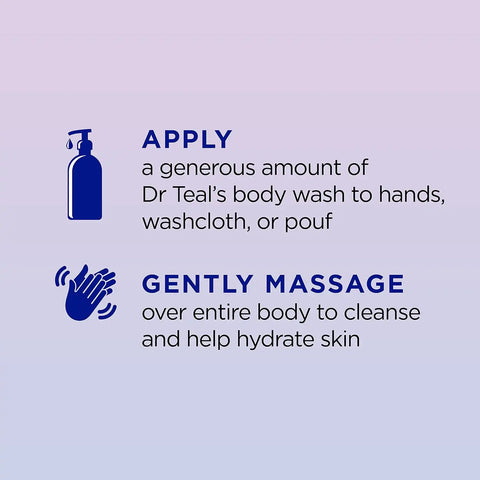 Dr Teal's Body Wash with Pure Epsom Salt, Relax & Relief with Eucalyptus & Spearmint & Body Wash with Pure Epsom Salt, Sleep Blend with Melatonin