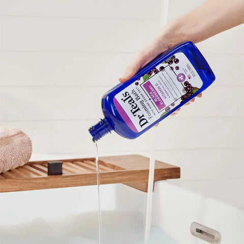 Dr Teal's Foaming Bath with Pure Epsom Salt, Black Elderberry with Vitamin D, 68 Fl Oz (Pack of 6)