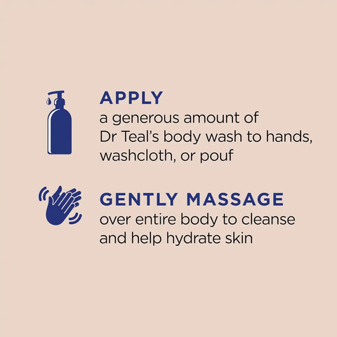 Dr Teal's Body Wash with Pure Epsom Salt, with Shea Butter & Almond Oil, 24 fl oz (Pack of 4)