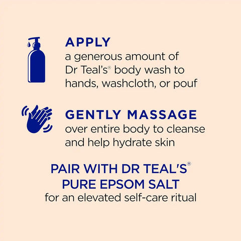 Dr Teal's Body Wash with Pure Epsom Salt, Glow & Radiance with Vitamin C & Citrus Essential Oils, 24oz (Pack of 2)
