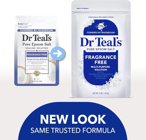 Dr Teal's Epsom Salt Magnesium Soak, Fragrance Free, 4 lbs