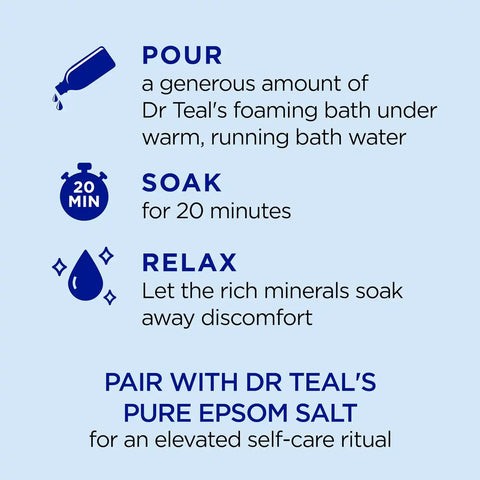 Dr Teal's Foaming Bath with Pure Epsom Salt, Vitamin C & Sleep Blend, 34 fl oz (Pack of 2)