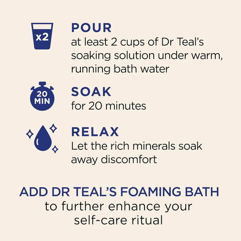Dr Teal's Epsom Salt Magnesium Soak, Vanilla Comfort, 3 lbs (Pack of 2)