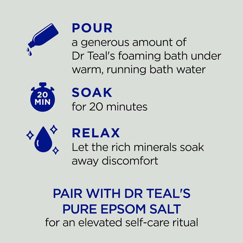 Dr Teal's Foaming Bath with Pure Epsom Salt, Cannabis Sativa Hemp Seed Oil, 34 fl oz (Pack of 12)