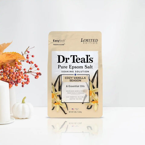 Dr Teal's Epsom Salt Magnesium Soak, Vanilla Comfort, 3 lbs (Pack of 2)