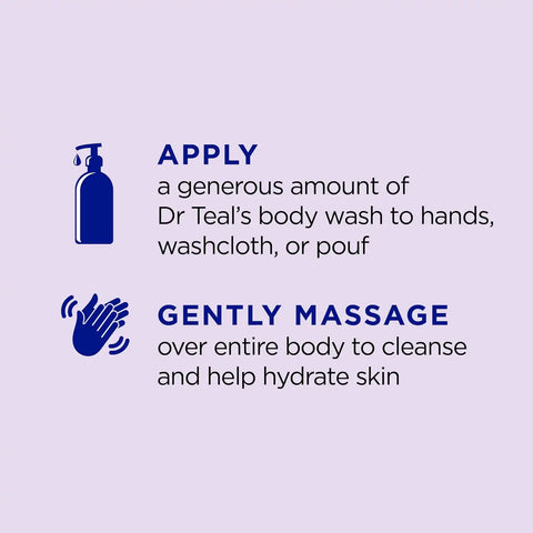 Dr Teal's Body Wash with Pure Epsom Salt, Soothe & Sleep with Lavender, 24 fl oz (Pack of 2)