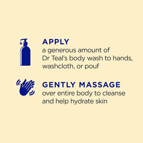 Dr Teal's Body Wash with Pure Epsom Salt, with Prebiotic Lemon Balm & Sage, 24 fl oz (Pack of 4)