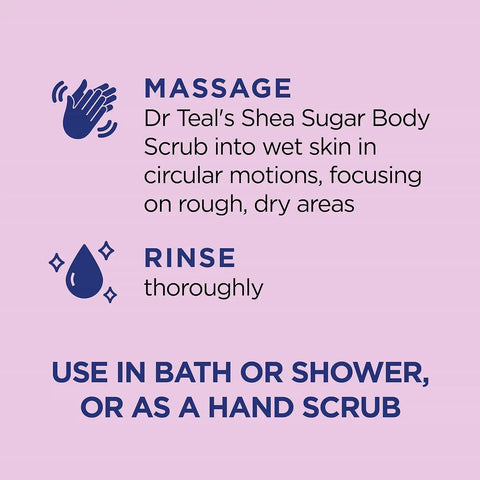 Dr Teal's Shea Sugar Body Scrub, Black Elderberry with Essential Oils, 19 oz (Pack of 3)