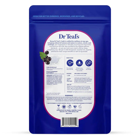 Dr Teal's Epsom Salt Magnesium Soak, Black Elderberry, 3 lbs
