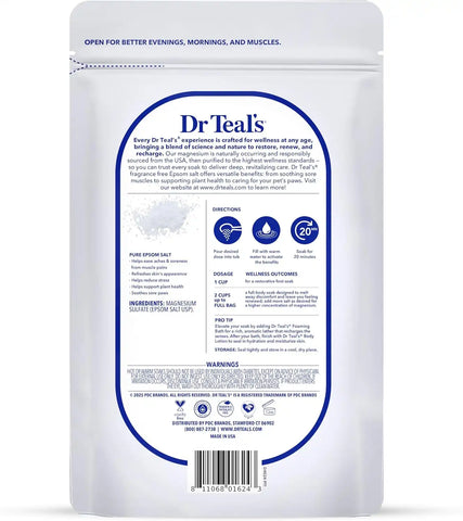 Dr Teal's Epsom Salt Magnesium Soak, Fragrance Free, 4 lbs