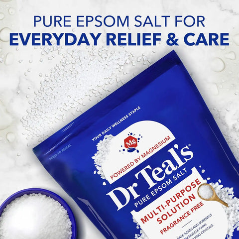 Dr Teal's Pure Epsom Salt Multipurpose Solution, Fragrance Free, Bulk Size - 19 lbs