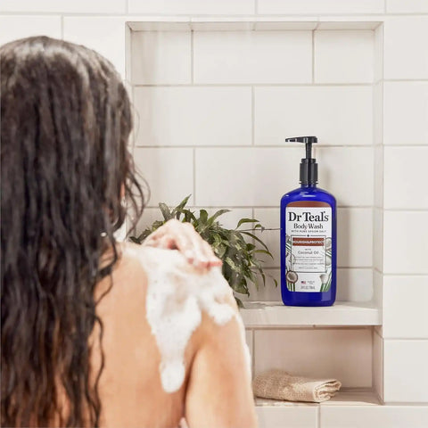 Dr Teal's Body Wash with Pure Epsom Salt, with Coconut Oil, 24 fl oz (Pack of 4)