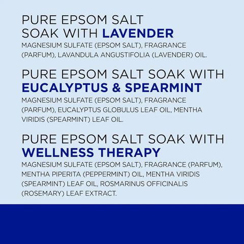 Dr Teal's Epsom Salt Magnesium Soak, Lavender, Eucalyptus & Wellness Trio, 3 lbs (Pack of 3)