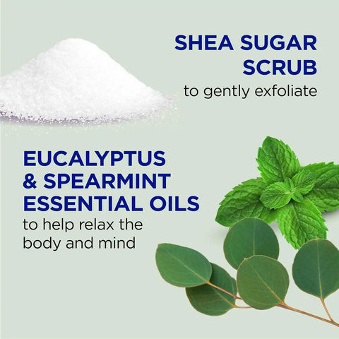 Dr Teal's Shea Sugar Scrub, Eucalyptus & Spearmint Essential Oils, 19 oz (Pack of 3)