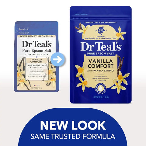 Dr Teal's Epsom Salt Magnesium Soak, Vanilla Comfort, 3 lbs