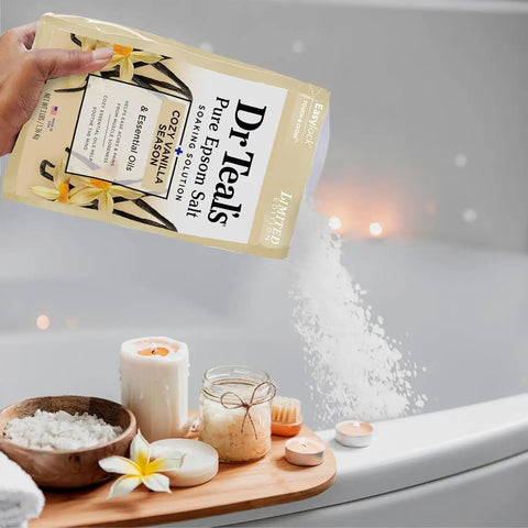 Dr Teal's Epsom Salt Magnesium Soak, Vanilla Comfort, 3 lbs (Pack of 2)
