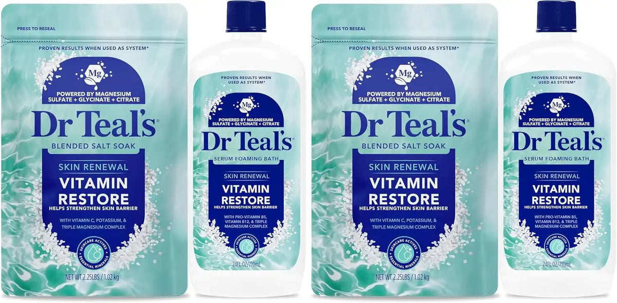 Dr Teal’s Skin Renewal Vitamin Restore Salt & Foaming Bath Combo Pack (Pack of 2)