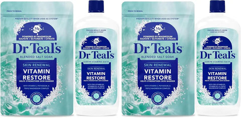 Dr Teal’s Skin Renewal Vitamin Restore Salt & Foaming Bath Combo Pack (Pack of 2)