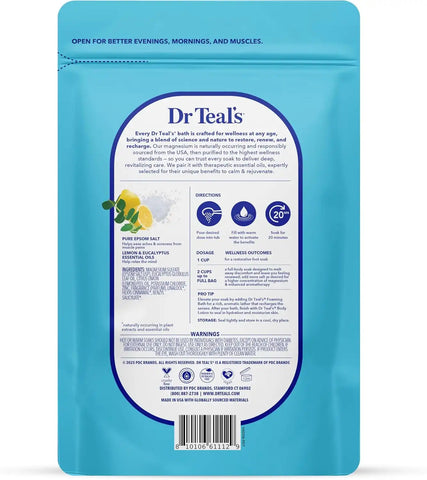 Dr Teal's Epsom Salt Restorative Minerals Soak with Magnesium, Potassium, Zinc & Eucalyptus Essential Oils, 3 lbs (Pack of 4)