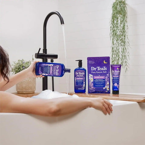 Dr Teal's Sleep Body Wash with Pure Epsom Salt, Melatonin, Lavender & Chamomile Essential Oil Blend, 24 fl oz (Pack of 2)