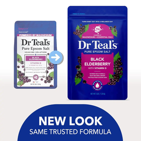 Dr Teal's Epsom Salt Magnesium Soak, Black Elderberry, 3 lbs
