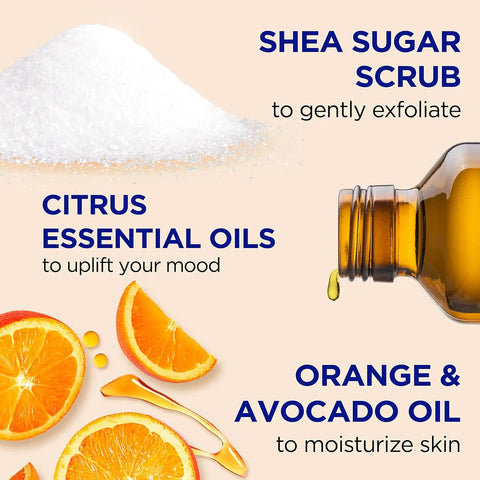 Dr Teal's Shea Sugar Body Scrub, Citrus with Essential Oils & Vitamin C, 19 oz (Pack of 3)