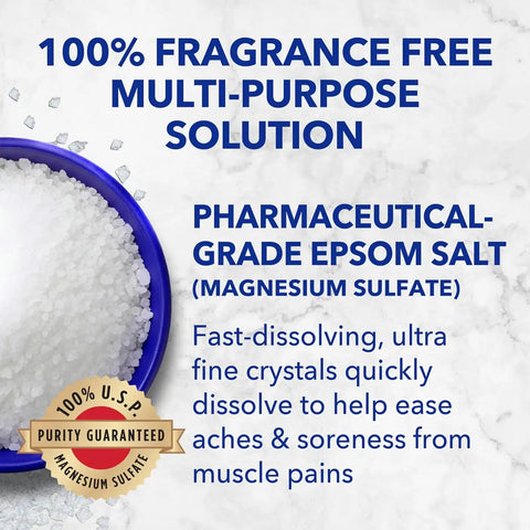 Dr Teal's Pure Epsom Salt Multipurpose Solution, Fragrance Free, Bulk Size - 19 lbs