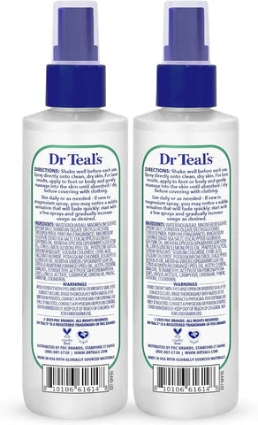 Dr Teal's Magnesium Eucalyptus Spray with Natural Dead Sea Salt, 8 fl oz (Pack of 2)