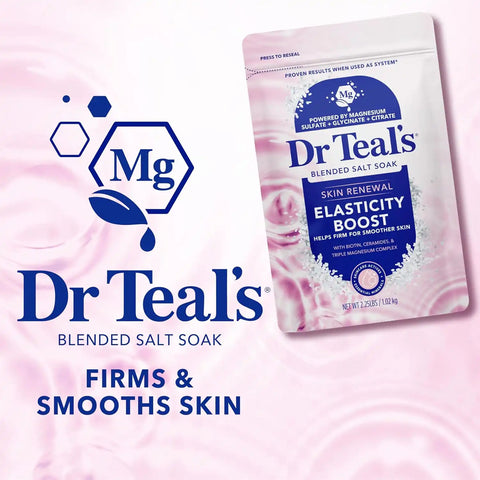Dr Teal's Skin Renewal Elasticity Boost Blended Salt Soak, 2.25 lb
