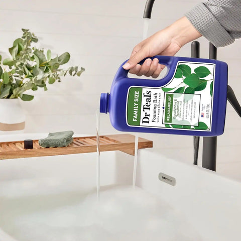 Dr Teal's Foaming Bath with Pure Epsom Salt, Relax & Relief with Eucalyptus & Spearmint, 62.5 fl oz