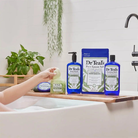 Dr Teal's Body Wash with Pure Epsom Salt, Cannabis Sativa Hemp Seed Oil, 24 fl oz (Pack of 2)
