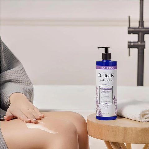 Dr Teal's 24 Hour Moisture+ Body Lotion, Lavender Essential Oil, 18 fl oz (Pack of 3)