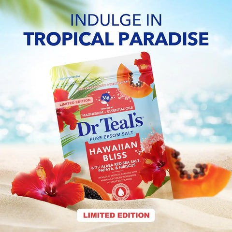 Dr Teal's Epsom Salt Magnesium Soak, Limited Edition Hawaiian Bliss, 3 lbs