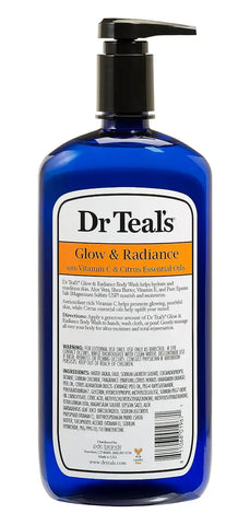 Body Wash with Pure Epsom Salt, Glow & Radiance, Vitamin C & Citrus Essential Oils Teal's, 24 fl oz