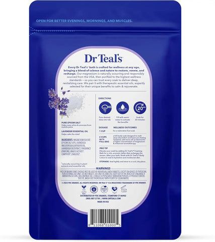 Dr Teal's Epsom Salt Magnesium Soak, Lavender & Eucalyptus Duo Bundle, 3 lbs (Pack of 2)
