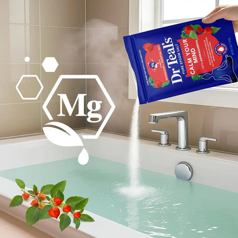 Dr Teal's Epsom Salt Magnesium Soak, Ashwagandha & Essential Oils, 3 lbs (Pack of 4)