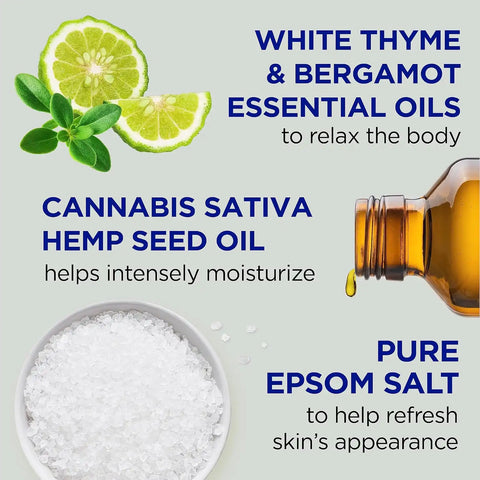 Dr Teal's Body Wash with Pure Epsom Salt, Cannabis Sativa Hemp Seed Oil, 24 fl oz (Pack of 2)