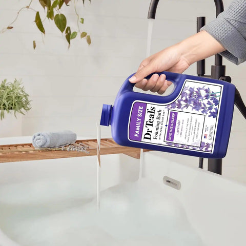 Dr Teal's Foaming Bath with Pure Epsom Salt, Soothe & Sleep with Lavender, 62.5 fl oz