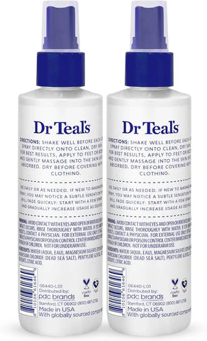 Dr Teal's Topical Magnesium Spray with Natural Dead Sea Salt, Fragrance Free, 8 fl oz (Pack of 2)