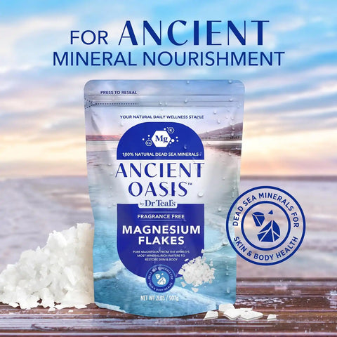 Ancient Oasis by Dr Teal's Magnesium Flakes, Fragrance Free, 2 lbs