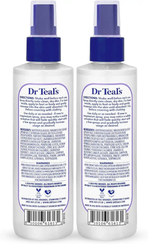 Dr Teal's Magnesium Lavender Spray with Natural Dead Sea Salt, 8 fl oz (Pack of 2)